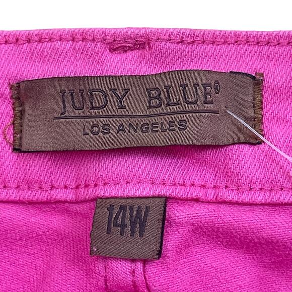 JUDY BLUE HOT PINK FRAYED FLARE JEAN Women’s size 14 - Picture 6 of 8